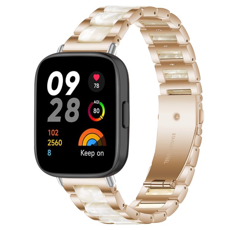 xDfind Three Beads Metal Resin Watch Band, For Xiaomi Smart Band 11 / 10 / 9 / 8, For Xiaomi Band 10 Pro/9 Pro/Redmi Watch6/5/4, For Redmi Watch 3
