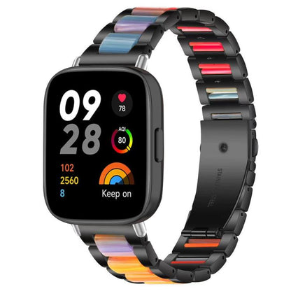 xDfind Three Beads Metal Resin Watch Band, For Xiaomi Smart Band 11 / 10 / 9 / 8, For Xiaomi Band 10 Pro/9 Pro/Redmi Watch6/5/4, For Redmi Watch 3