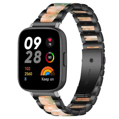 xDfind Three Beads Metal Resin Watch Band, For Xiaomi Smart Band 11 / 10 / 9 / 8, For Xiaomi Band 10 Pro/9 Pro/Redmi Watch6/5/4, For Redmi Watch 3