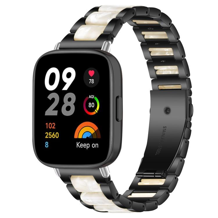 xDfind Three Beads Metal Resin Watch Band, For Xiaomi Smart Band 11 / 10 / 9 / 8, For Xiaomi Band 10 Pro/9 Pro/Redmi Watch6/5/4, For Redmi Watch 3