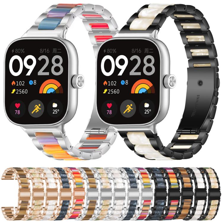 xDfind Three Beads Metal Resin Watch Band, For Xiaomi Smart Band 11 / 10 / 9 / 8, For Xiaomi Band 10 Pro/9 Pro/Redmi Watch6/5/4, For Redmi Watch 3