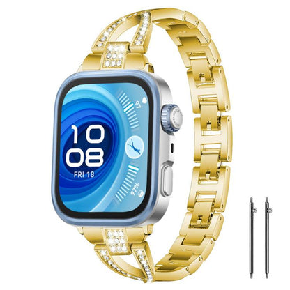 xDfind X-Shaped Single Row Diamond Metal Watch Band, 22mm, 20mm, 18mm