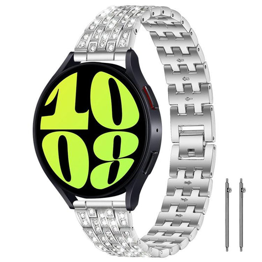 xDfind Five Beads Full Diamond Metal Watch Band, 20mm, 22mm, 18mm