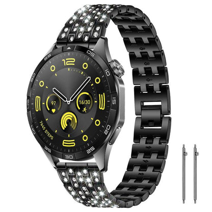 xDfind Five Beads Full Diamond Metal Watch Band, 20mm, 22mm, 18mm