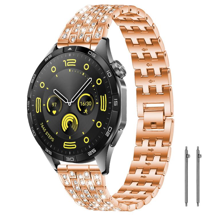 xDfind Five Beads Full Diamond Metal Watch Band, 20mm, 22mm, 18mm