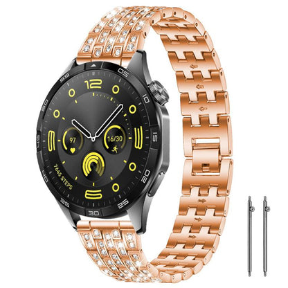 xDfind Five Beads Full Diamond Metal Watch Band, 20mm, 22mm, 18mm