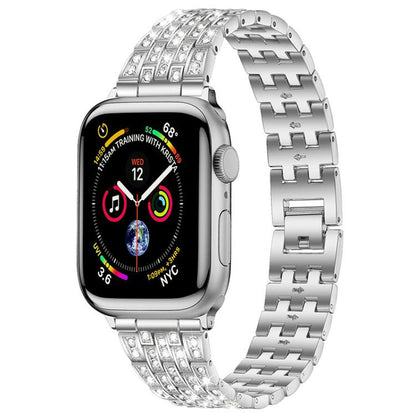 xDfind Five Beads Full Diamond Metal Watch Band, For Apple Watch 42 / 44 / 45 / 46 / 49mm, For Apple Watch 38 / 40 / 41 / S10 42mm