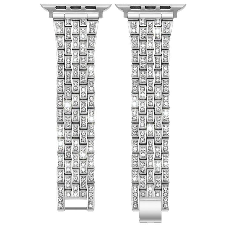 xDfind Five Beads Full Diamond Metal Watch Band, For Apple Watch 42 / 44 / 45 / 46 / 49mm, For Apple Watch 38 / 40 / 41 / S10 42mm