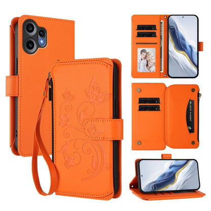 Butterfly Love Flower Multi-card Zipper Wallet Leather Phone Case, For Nothing Phone 4a Pro, For Nothing Phone 4a, For Nothing CMF Phone 2 Pro, For Nothing Phone 3a, For Nothing Phone 3a Pro, For Nothing CMF Phone 1, For Nothing Phone 2a
