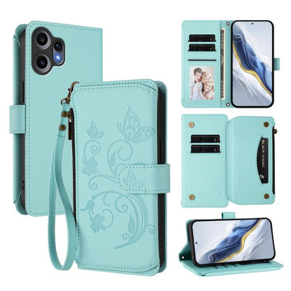 Butterfly Love Flower Multi-card Zipper Wallet Leather Phone Case, For Nothing Phone 4a Pro, For Nothing Phone 4a, For Nothing CMF Phone 2 Pro, For Nothing Phone 3a, For Nothing Phone 3a Pro, For Nothing CMF Phone 1, For Nothing Phone 2a