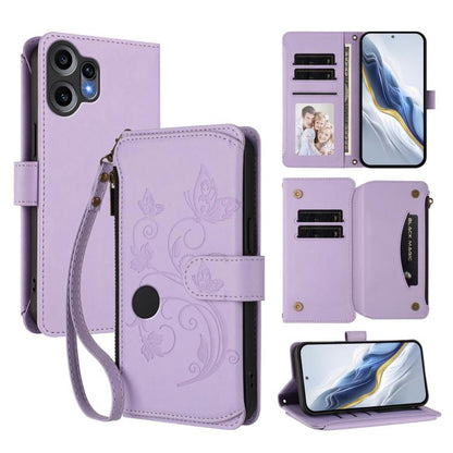 Butterfly Love Flower Multi-card Zipper Wallet Leather Phone Case, For Nothing Phone 4a Pro, For Nothing Phone 4a, For Nothing CMF Phone 2 Pro, For Nothing Phone 3a, For Nothing Phone 3a Pro, For Nothing CMF Phone 1, For Nothing Phone 2a
