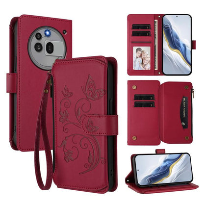 Butterfly Love Flower Multi-card Zipper Wallet Leather Phone Case, For Nothing Phone 4a Pro, For Nothing Phone 4a, For Nothing CMF Phone 2 Pro, For Nothing Phone 3a, For Nothing Phone 3a Pro, For Nothing CMF Phone 1, For Nothing Phone 2a