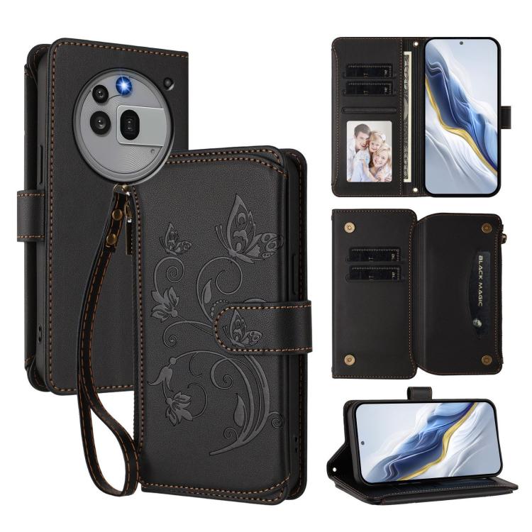 Butterfly Love Flower Multi-card Zipper Wallet Leather Phone Case, For Nothing Phone 4a Pro, For Nothing Phone 4a, For Nothing CMF Phone 2 Pro, For Nothing Phone 3a, For Nothing Phone 3a Pro, For Nothing CMF Phone 1, For Nothing Phone 2a
