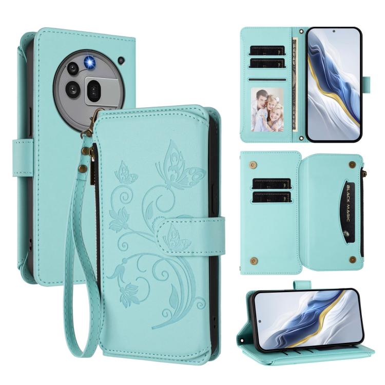 Butterfly Love Flower Multi-card Zipper Wallet Leather Phone Case, For Nothing Phone 4a Pro, For Nothing Phone 4a, For Nothing CMF Phone 2 Pro, For Nothing Phone 3a, For Nothing Phone 3a Pro, For Nothing CMF Phone 1, For Nothing Phone 2a