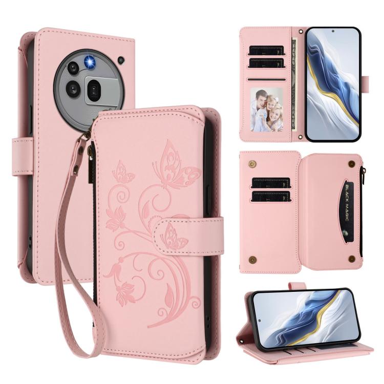 Butterfly Love Flower Multi-card Zipper Wallet Leather Phone Case, For Nothing Phone 4a Pro, For Nothing Phone 4a, For Nothing CMF Phone 2 Pro, For Nothing Phone 3a, For Nothing Phone 3a Pro, For Nothing CMF Phone 1, For Nothing Phone 2a