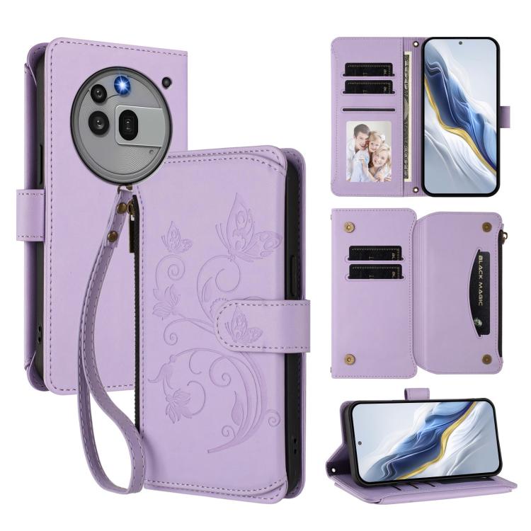 Butterfly Love Flower Multi-card Zipper Wallet Leather Phone Case, For Nothing Phone 4a Pro, For Nothing Phone 4a, For Nothing CMF Phone 2 Pro, For Nothing Phone 3a, For Nothing Phone 3a Pro, For Nothing CMF Phone 1, For Nothing Phone 2a