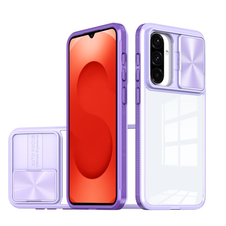 Clear Acrylic + PC + TPU Lens Sliding Cover Full Coverage Phone Case, For Samsung Galaxy A56 5G / A36 5G, For Samsung Galaxy A26 5G, For Samsung Galaxy A16 5G