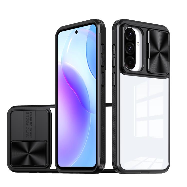 Clear Acrylic + PC + TPU Lens Sliding Cover Full Coverage Phone Case, For Samsung Galaxy A56 5G / A36 5G, For Samsung Galaxy A26 5G, For Samsung Galaxy A16 5G