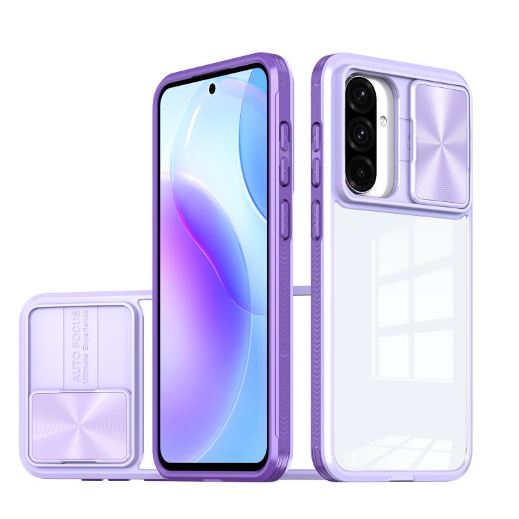 Clear Acrylic + PC + TPU Lens Sliding Cover Full Coverage Phone Case, For Samsung Galaxy A56 5G / A36 5G, For Samsung Galaxy A26 5G, For Samsung Galaxy A16 5G