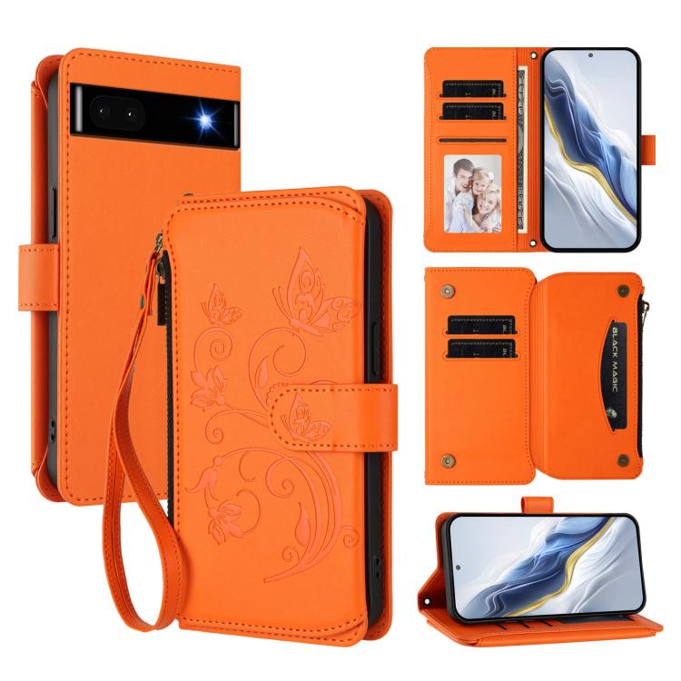 Butterfly Love Flower Multi-card Zipper Wallet Leather Phone Case, For Google Pixel 11 Pro XL, For Google Pixel 11 / 11 Pro, For Google Pixel 10 Pro XL / 9 Pro XL, For Google Pixel 10 / 10 Pro / 9 Pro, For Google Pixel 9a, For Google Pixel 8a          ...