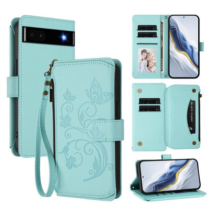 Butterfly Love Flower Multi-card Zipper Wallet Leather Phone Case, For Google Pixel 11 Pro XL, For Google Pixel 11 / 11 Pro, For Google Pixel 10 Pro XL / 9 Pro XL, For Google Pixel 10 / 10 Pro / 9 Pro, For Google Pixel 9a, For Google Pixel 8a          ...