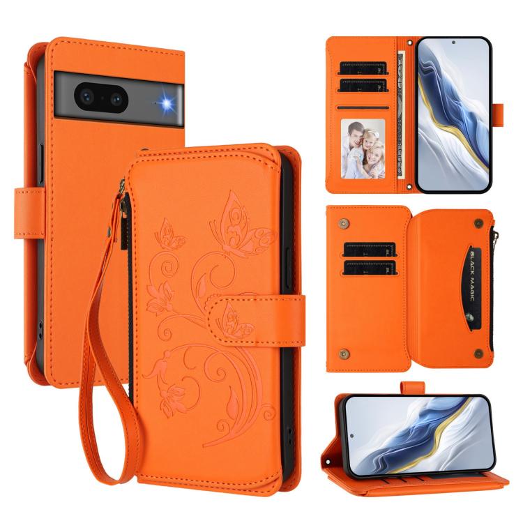 Butterfly Love Flower Multi-card Zipper Wallet Leather Phone Case, For Google Pixel 11 Pro XL, For Google Pixel 11 / 11 Pro, For Google Pixel 10 Pro XL / 9 Pro XL, For Google Pixel 10 / 10 Pro / 9 Pro, For Google Pixel 9a, For Google Pixel 8a          ...