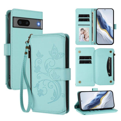 Butterfly Love Flower Multi-card Zipper Wallet Leather Phone Case, For Google Pixel 11 Pro XL, For Google Pixel 11 / 11 Pro, For Google Pixel 10 Pro XL / 9 Pro XL, For Google Pixel 10 / 10 Pro / 9 Pro, For Google Pixel 9a, For Google Pixel 8a          ...