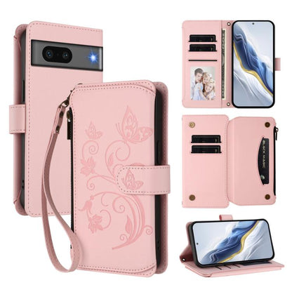 Butterfly Love Flower Multi-card Zipper Wallet Leather Phone Case, For Google Pixel 11 Pro XL, For Google Pixel 11 / 11 Pro, For Google Pixel 10 Pro XL / 9 Pro XL, For Google Pixel 10 / 10 Pro / 9 Pro, For Google Pixel 9a, For Google Pixel 8a          ...