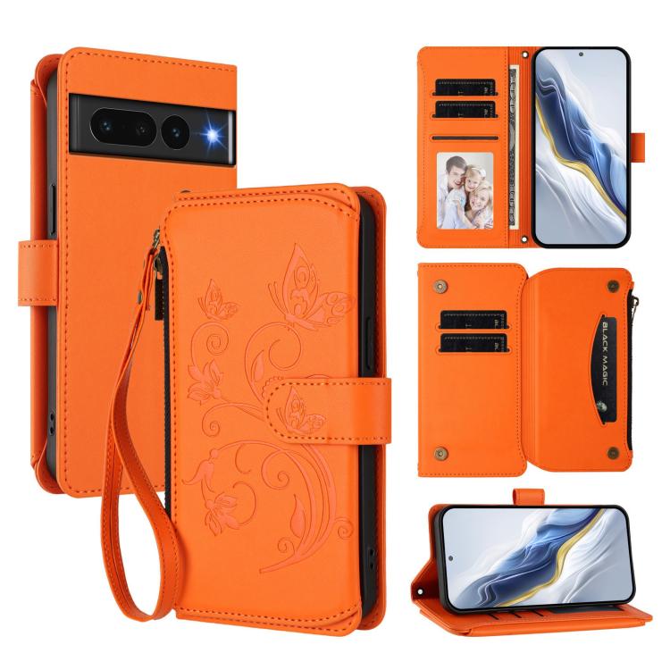 Butterfly Love Flower Multi-card Zipper Wallet Leather Phone Case, For Google Pixel 11 Pro XL, For Google Pixel 11 / 11 Pro, For Google Pixel 10 Pro XL / 9 Pro XL, For Google Pixel 10 / 10 Pro / 9 Pro, For Google Pixel 9a, For Google Pixel 8a          ...