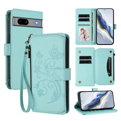 Butterfly Love Flower Multi-card Zipper Wallet Leather Phone Case, For Google Pixel 11 Pro XL, For Google Pixel 11 / 11 Pro, For Google Pixel 10 Pro XL / 9 Pro XL, For Google Pixel 10 / 10 Pro / 9 Pro, For Google Pixel 9a, For Google Pixel 8a          ...