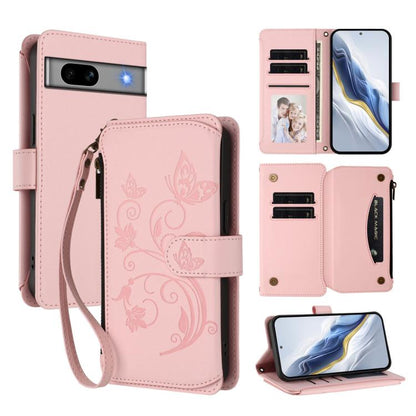 Butterfly Love Flower Multi-card Zipper Wallet Leather Phone Case, For Google Pixel 11 Pro XL, For Google Pixel 11 / 11 Pro, For Google Pixel 10 Pro XL / 9 Pro XL, For Google Pixel 10 / 10 Pro / 9 Pro, For Google Pixel 9a, For Google Pixel 8a          ...