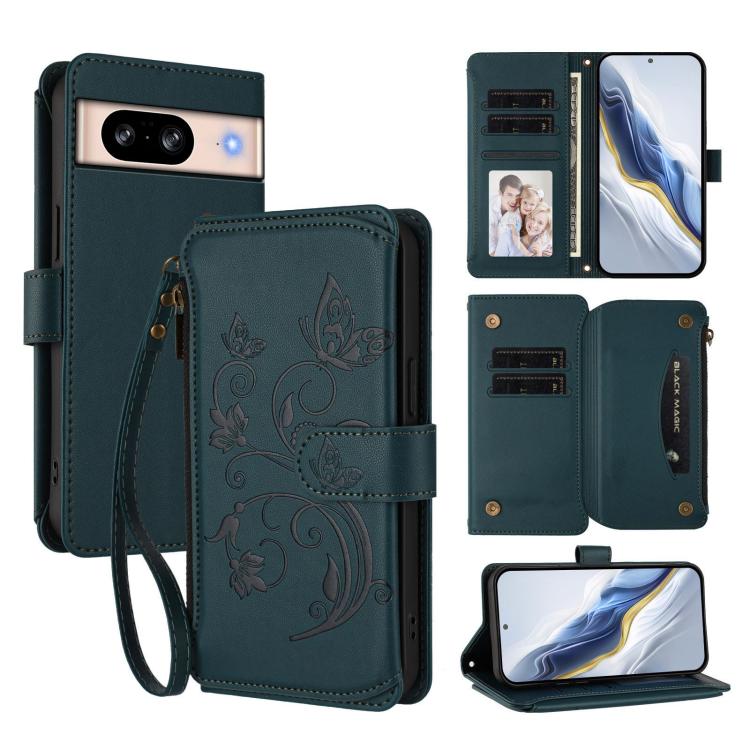 Butterfly Love Flower Multi-card Zipper Wallet Leather Phone Case, For Google Pixel 11 Pro XL, For Google Pixel 11 / 11 Pro, For Google Pixel 10 Pro XL / 9 Pro XL, For Google Pixel 10 / 10 Pro / 9 Pro, For Google Pixel 9a, For Google Pixel 8a          ...