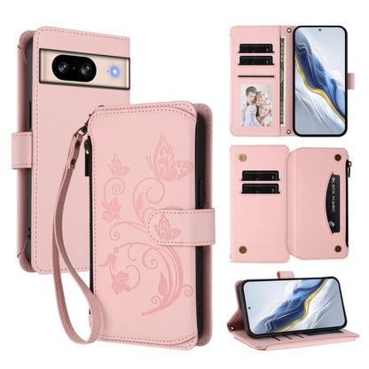 Butterfly Love Flower Multi-card Zipper Wallet Leather Phone Case, For Google Pixel 11 Pro XL, For Google Pixel 11 / 11 Pro, For Google Pixel 10 Pro XL / 9 Pro XL, For Google Pixel 10 / 10 Pro / 9 Pro, For Google Pixel 9a, For Google Pixel 8a          ...