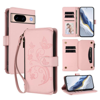 Butterfly Love Flower Multi-card Zipper Wallet Leather Phone Case, For Google Pixel 11 Pro XL, For Google Pixel 11 / 11 Pro, For Google Pixel 10 Pro XL / 9 Pro XL, For Google Pixel 10 / 10 Pro / 9 Pro, For Google Pixel 9a, For Google Pixel 8a          ...
