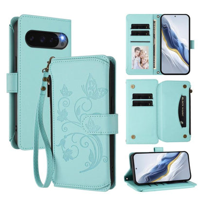 Butterfly Love Flower Multi-card Zipper Wallet Leather Phone Case, For Google Pixel 11 Pro XL, For Google Pixel 11 / 11 Pro, For Google Pixel 10 Pro XL / 9 Pro XL, For Google Pixel 10 / 10 Pro / 9 Pro, For Google Pixel 9a, For Google Pixel 8a          ...