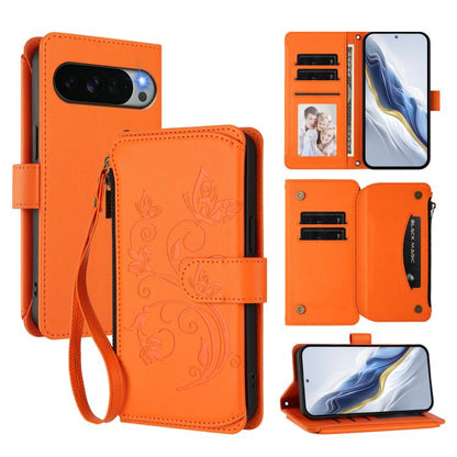 Butterfly Love Flower Multi-card Zipper Wallet Leather Phone Case, For Google Pixel 11 Pro XL, For Google Pixel 11 / 11 Pro, For Google Pixel 10 Pro XL / 9 Pro XL, For Google Pixel 10 / 10 Pro / 9 Pro, For Google Pixel 9a, For Google Pixel 8a          ...