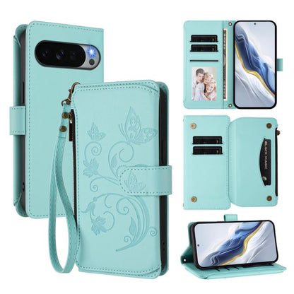 Butterfly Love Flower Multi-card Zipper Wallet Leather Phone Case, For Google Pixel 11 Pro XL, For Google Pixel 11 / 11 Pro, For Google Pixel 10 Pro XL / 9 Pro XL, For Google Pixel 10 / 10 Pro / 9 Pro, For Google Pixel 9a, For Google Pixel 8a          ...