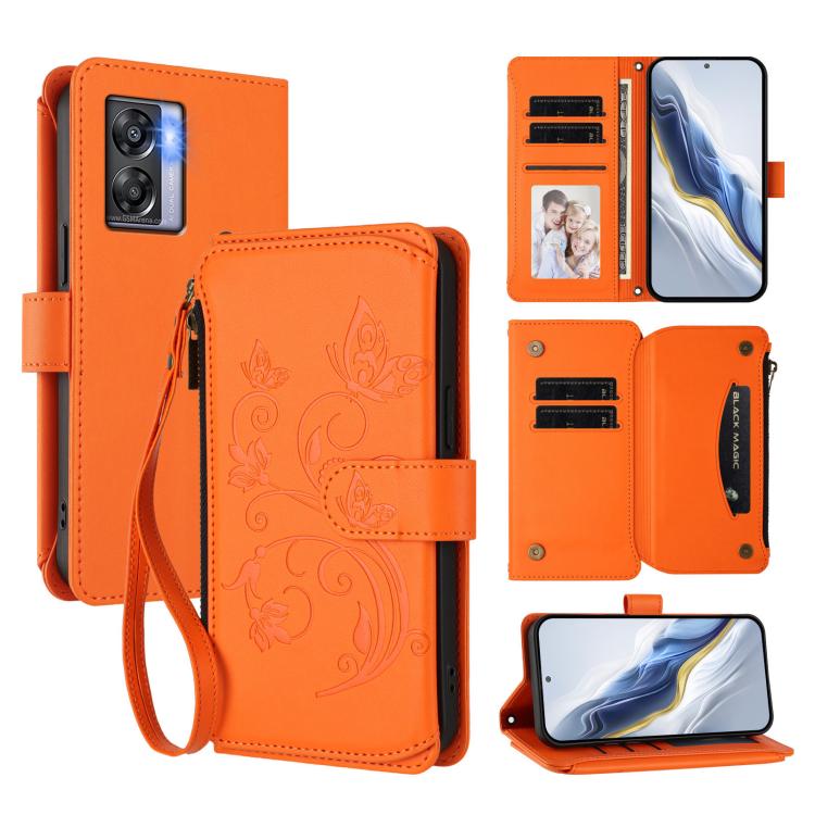 Butterfly Love Flower Multi-card Zipper Wallet Leather Phone Case, For Realme 10 Pro 5G, For Realme 10 Pro+ 5G, For Realme 10 4G Global, For Realme C30 4G / C30s / Narzo 50i, For Realme GT Neo 3T, For Realme 9 Pro+ 5G / Narzo 50 Pro 5G                 ...