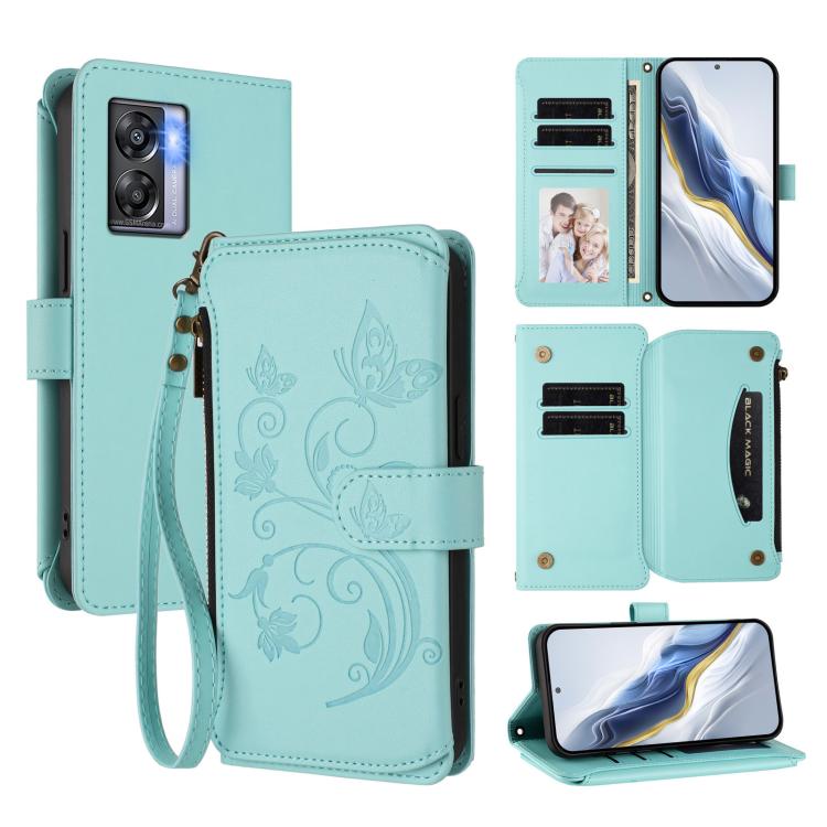 Butterfly Love Flower Multi-card Zipper Wallet Leather Phone Case, For Realme 10 Pro 5G, For Realme 10 Pro+ 5G, For Realme 10 4G Global, For Realme C30 4G / C30s / Narzo 50i, For Realme GT Neo 3T, For Realme 9 Pro+ 5G / Narzo 50 Pro 5G                 ...