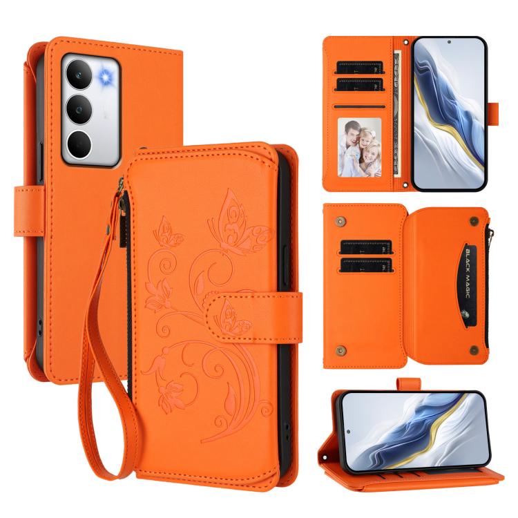 Butterfly Love Flower Multi-card Zipper Wallet Leather Phone Case, For Realme P4 5G, For Realme 15T 5G Global, For Realme C71 4G India, For Realme 15 5G / 15 Pro 5G, For Realme C71 4G Global, For Realme Neo7 Turbo, For Realme GT 7 5G India             ...