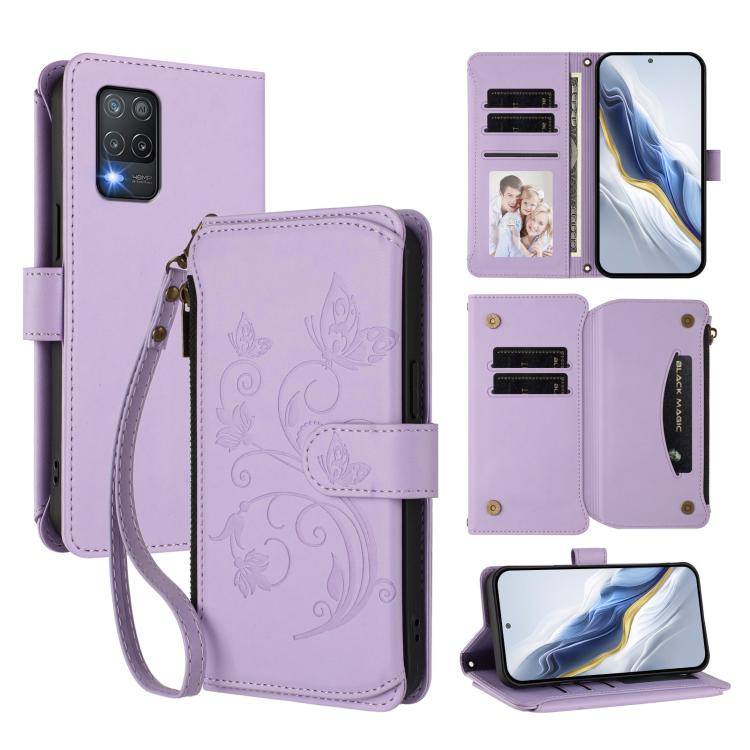 Butterfly Love Flower Multi-card Zipper Wallet Leather Phone Case, For Realme 10 Pro 5G, For Realme 10 Pro+ 5G, For Realme 10 4G Global, For Realme C30 4G / C30s / Narzo 50i, For Realme GT Neo 3T, For Realme 9 Pro+ 5G / Narzo 50 Pro 5G                 ...