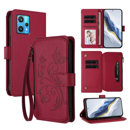 Butterfly Love Flower Multi-card Zipper Wallet Leather Phone Case, For Realme 10 Pro 5G, For Realme 10 Pro+ 5G, For Realme 10 4G Global, For Realme C30 4G / C30s / Narzo 50i, For Realme GT Neo 3T, For Realme 9 Pro+ 5G / Narzo 50 Pro 5G                 ...