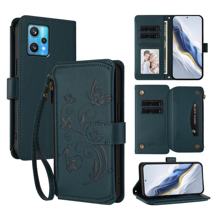 Butterfly Love Flower Multi-card Zipper Wallet Leather Phone Case, For Realme 10 Pro 5G, For Realme 10 Pro+ 5G, For Realme 10 4G Global, For Realme C30 4G / C30s / Narzo 50i, For Realme GT Neo 3T, For Realme 9 Pro+ 5G / Narzo 50 Pro 5G                 ...