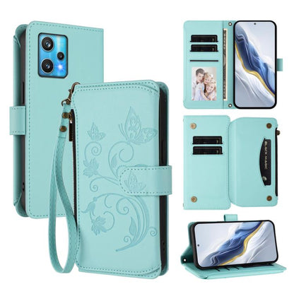 Butterfly Love Flower Multi-card Zipper Wallet Leather Phone Case, For Realme 10 Pro 5G, For Realme 10 Pro+ 5G, For Realme 10 4G Global, For Realme C30 4G / C30s / Narzo 50i, For Realme GT Neo 3T, For Realme 9 Pro+ 5G / Narzo 50 Pro 5G                 ...