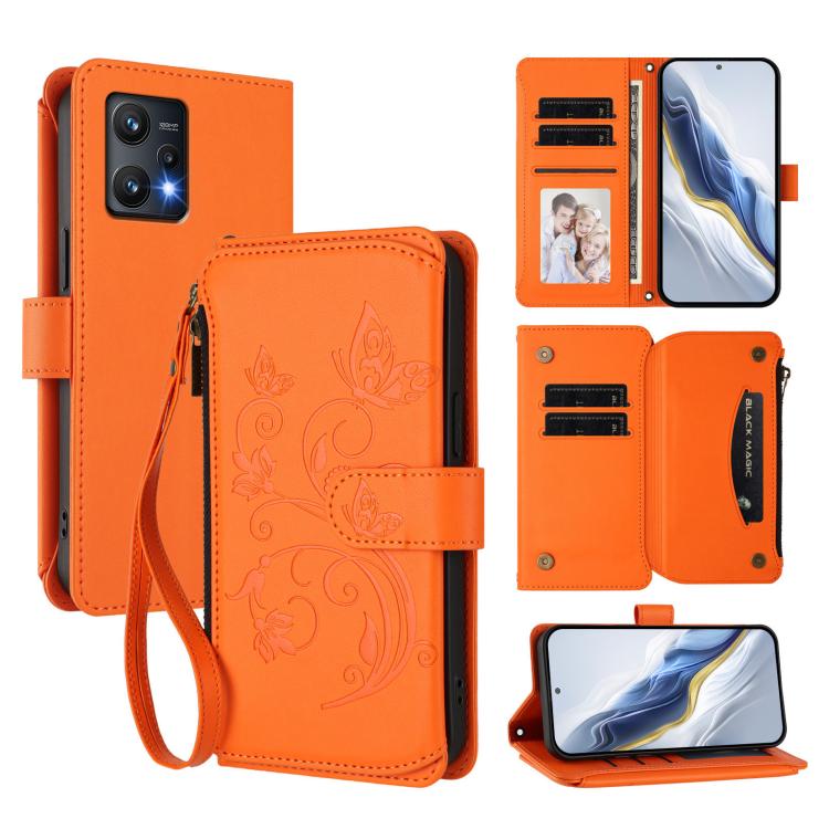 Butterfly Love Flower Multi-card Zipper Wallet Leather Phone Case, For Realme 10 Pro 5G, For Realme 10 Pro+ 5G, For Realme 10 4G Global, For Realme C30 4G / C30s / Narzo 50i, For Realme GT Neo 3T, For Realme 9 Pro+ 5G / Narzo 50 Pro 5G                 ...