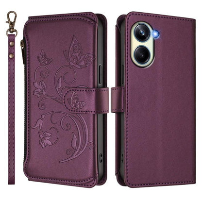 Butterfly Love Flower Multi-card Zipper Wallet Leather Phone Case, For Realme 10 Pro 5G, For Realme 10 Pro+ 5G, For Realme 10 4G Global, For Realme C30 4G / C30s / Narzo 50i, For Realme GT Neo 3T, For Realme 9 Pro+ 5G / Narzo 50 Pro 5G                 ...