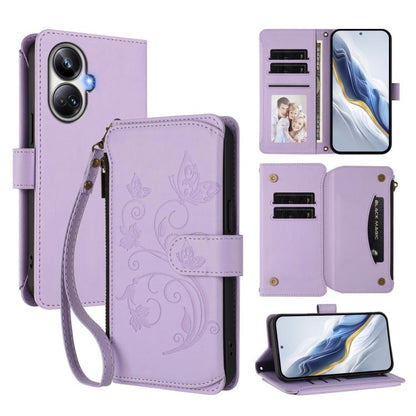 Butterfly Love Flower Multi-card Zipper Wallet Leather Phone Case, For Realme 10 Pro 5G, For Realme 10 Pro+ 5G, For Realme 10 4G Global, For Realme C30 4G / C30s / Narzo 50i, For Realme GT Neo 3T, For Realme 9 Pro+ 5G / Narzo 50 Pro 5G                 ...