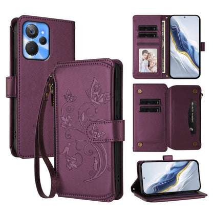 Butterfly Love Flower Multi-card Zipper Wallet Leather Phone Case, For Realme C67 4G / 12 Lite 4G Global, For Realme 12 Pro / 12 Pro+ / P1 Pro 5G, For Realme C53 / C51 4G Global, For Realme 11 5G Global / C67 5G India, For Realme 11 4G Global          ...