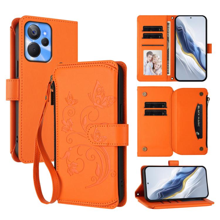 Butterfly Love Flower Multi-card Zipper Wallet Leather Phone Case, For Realme C67 4G / 12 Lite 4G Global, For Realme 12 Pro / 12 Pro+ / P1 Pro 5G, For Realme C53 / C51 4G Global, For Realme 11 5G Global / C67 5G India, For Realme 11 4G Global          ...