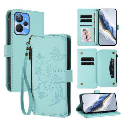 Butterfly Love Flower Multi-card Zipper Wallet Leather Phone Case, For Realme C67 4G / 12 Lite 4G Global, For Realme 12 Pro / 12 Pro+ / P1 Pro 5G, For Realme C53 / C51 4G Global, For Realme 11 5G Global / C67 5G India, For Realme 11 4G Global          ...